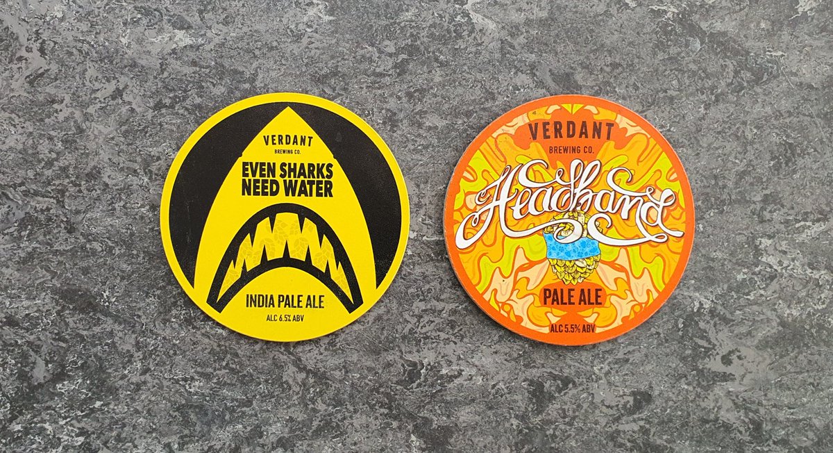 Two beers fresh on the growler fill from <a href="/VerdantBrew/">Verdant Brewing Co 🍻</a> 👇

Even Sharks Need Water 

Headband 🍻🍻
