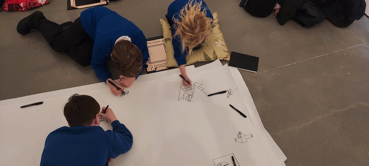 SMAAAyear5's tweet photo. We loved our trip to Kirkby Gallery this morning to see the @QuentinBlakeHQ exhibition. The children were so inspired afterwards that they spent lunchtime sketching in their new sketch books in the sunshine ☀️✏️🖼 @SMAAASchool https://t.co/CUQTttbs3n
