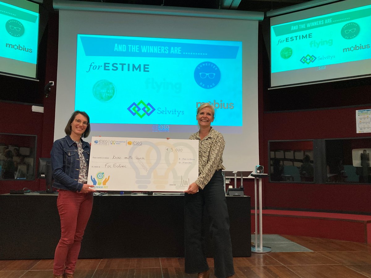 iesegnetwork's tweet photo. 🏆 Remise des #prix de l'#Entrepreneur #IESEG 2022 : #LunettesDeZac et #forESTIME récompensés ! 
👏Félicitations aussi aux autres finalistes et un grand merci à @Theo_Rbc et  Raphaël Di Meglio pour leur intervention !
#Contest #IESEGNetwork #Startup #Entrepreneurship https://t.co/ToU4eErqza