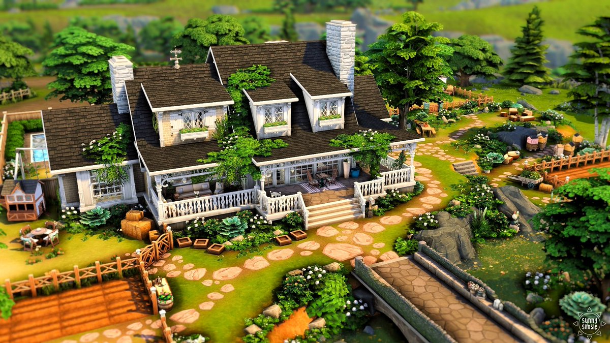 sunnysimsie's tweet photo. May I present you.. the first ever 64x64 lot that I've built! I'm super proud how it turned out 🥺 it's a farm for the Watson Family in Henford on Bagley! 🐤
>> Gallery ID: sunnysimsieYT

@TheSims #ShowUsYourBuilds #thesims #MaxisFav https://t.co/jK6AyYFpCw