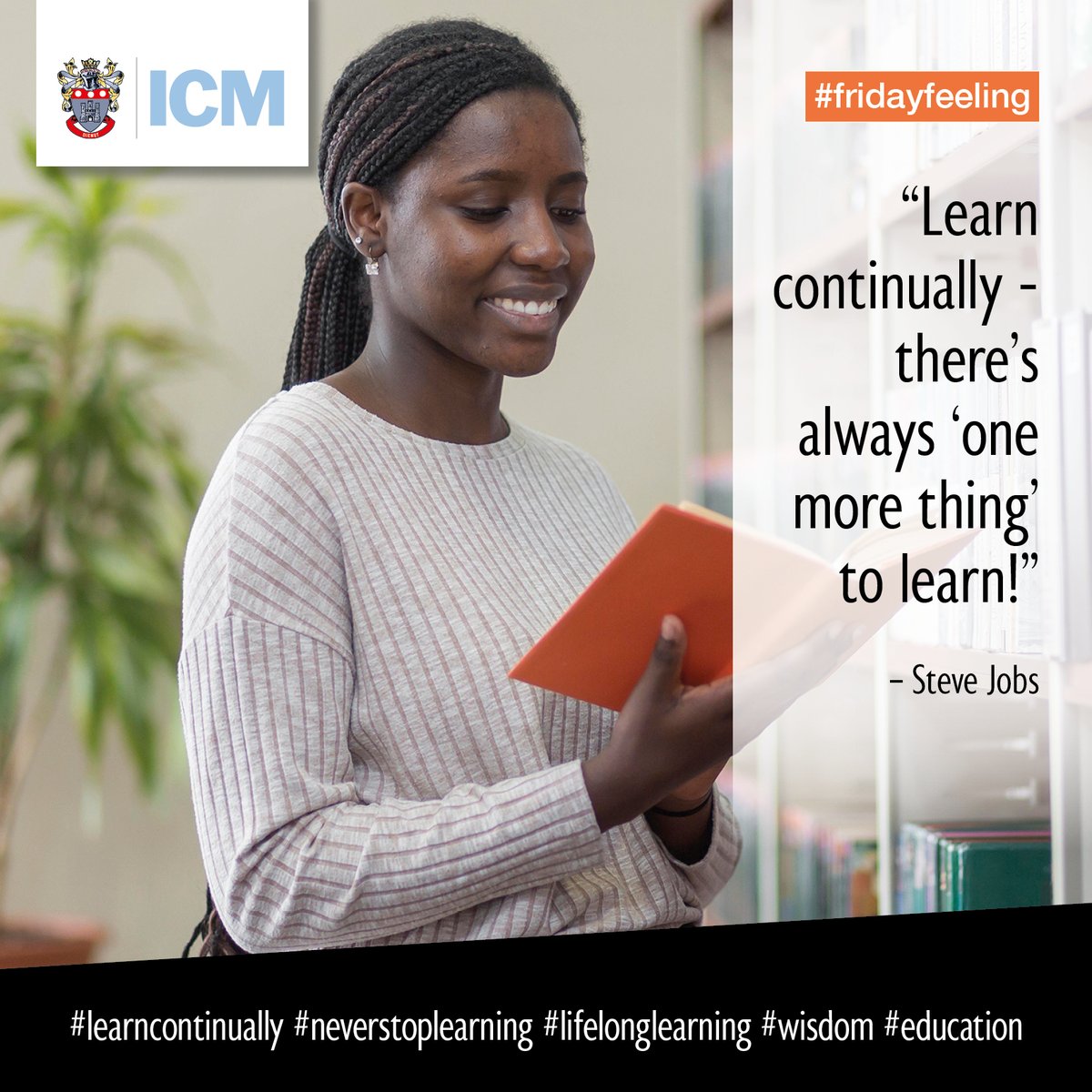 InstituteCM's tweet photo. #fridayfeeling
Some #wisewords to end the week.
Never stop learning, because learning never ends.😊
#learncontinually #neverstoplearning #lifelonglearning #wisdom #bewise #learn #passionforlearning #learningneverends #wordsofwisdom #keeplearning #education #educationmatters #ICM https://t.co/YfBEuIHlY3