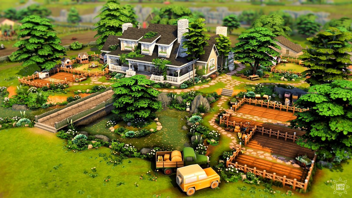 sunnysimsie's tweet photo. May I present you.. the first ever 64x64 lot that I've built! I'm super proud how it turned out 🥺 it's a farm for the Watson Family in Henford on Bagley! 🐤
>> Gallery ID: sunnysimsieYT

@TheSims #ShowUsYourBuilds #thesims #MaxisFav https://t.co/jK6AyYFpCw