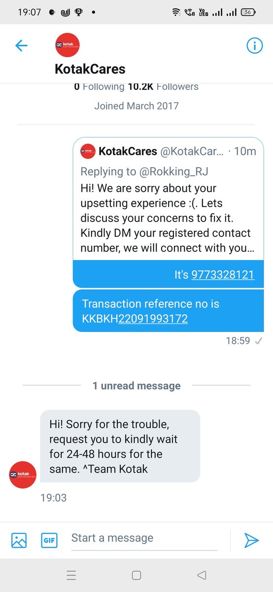 Rokking_RJ's tweet photo. @RBI @nsitharaman Respected Madam, please take some stringent action on @KotakCares bank because their transfer system is going to take 24-48 hours. I am a CEO of a financial firm, it can happen to me, so can think about common people! #kotakbankfail https://t.co/pfyjlwbUkT