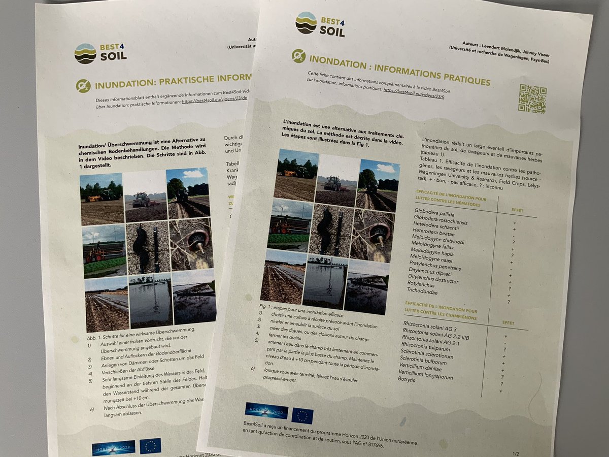 Best4Soil's tweet photo. Soon a new #Best4Soil factsheet, this time on #Inundation as a method to control #soilborneDiseases will be published.
Stay connected with our network, even after the official end yesterday, the network will stay active! https://t.co/KsqK5VfHt2