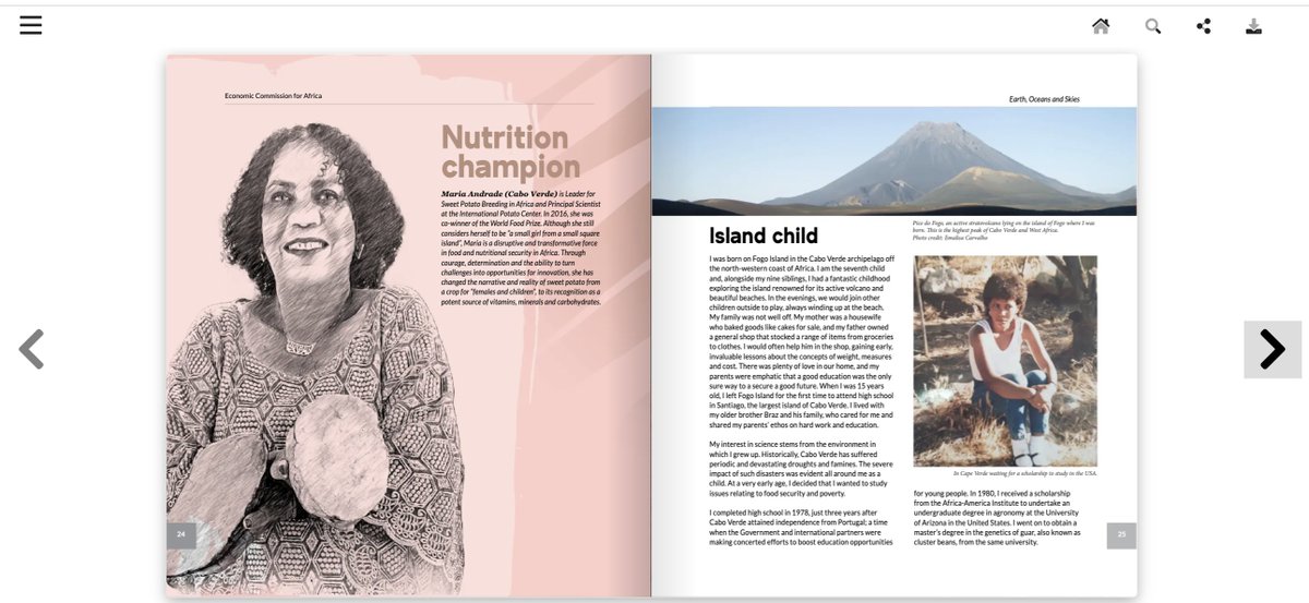 Liz Nganga (@liznnganga) on Twitter photo Pleased to tell the story of how Maria Andrade elevated the humble sweet potato to nourish Africa, in the recently launched Earth, Oceans and Skies book, by <a href="/ECA_OFFICIAL/">ECA</a> <a href="/eca_gender/">ECA | Gender</a> available simplebooklet.com/earthoceansand…
<a href="/vnereah/">Vivian Nerea</a> <a href="/jamesplegg/">James Legg</a> Pleased to tell the story of how Maria Andrade elevated the humble sweet potato to nourish Africa, in the recently launched Earth, Oceans and Skies book, by <a href="/ECA_OFFICIAL/">ECA</a> <a href="/eca_gender/">ECA | Gender</a> available simplebooklet.com/earthoceansand…
<a href="/vnereah/">Vivian Nerea</a> <a href="/jamesplegg/">James Legg</a>