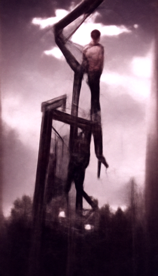 Creepy generative AI art: The Hanged Man - Tarot card

Generated this card illustration using Machine Learning
#AI #Discodiffusion #digitalart #Tarotcards #generativeart #DeepLearning #MachineLearning #ArtistOnTwitter