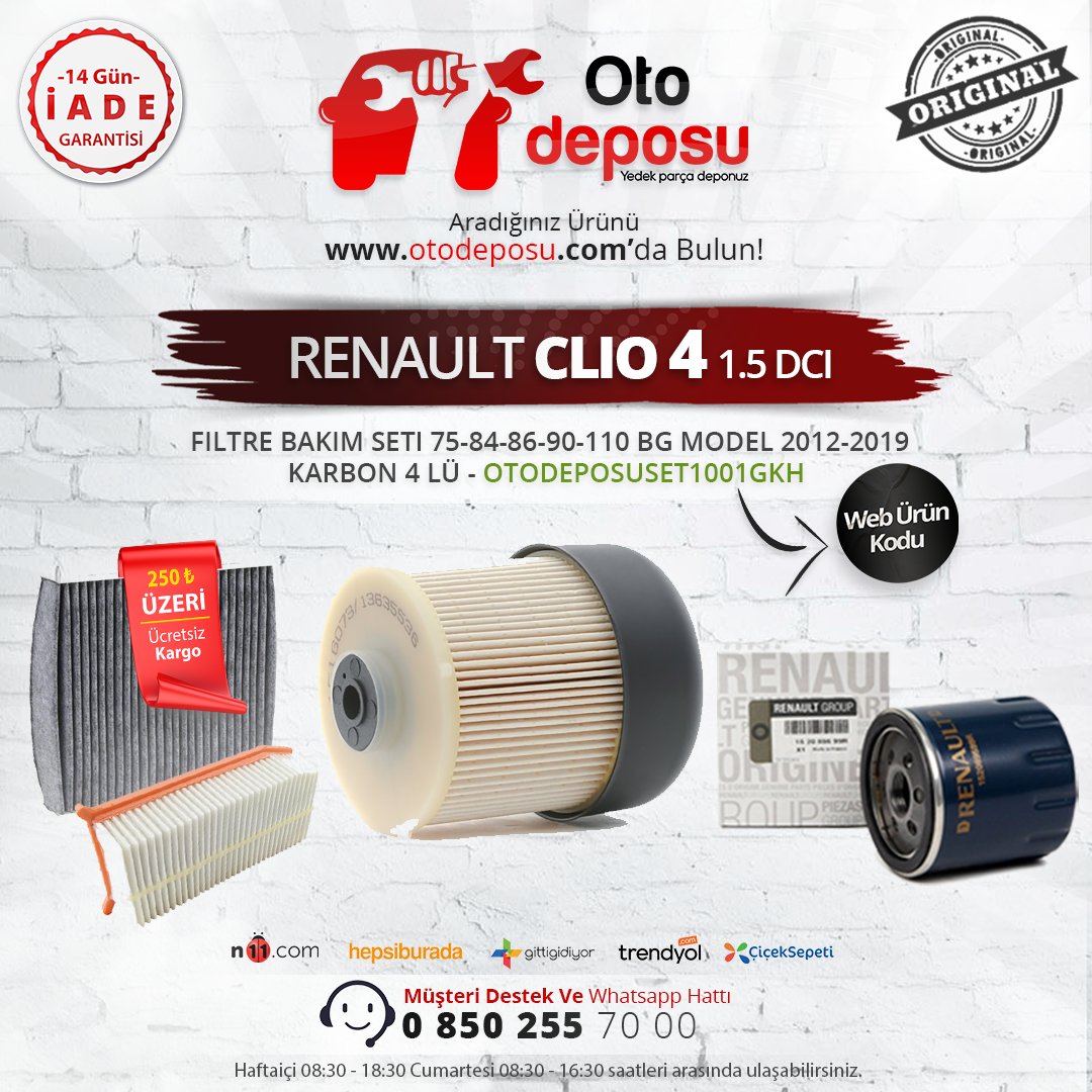 otodeposucom's tweet photo. Uyumlu Araç Bilgileri
Renault
Clio 4
1.5 DCi -
75-84-86-90-110 BG ('beygir gücü')
2012-2019 Model Arası
- Motor Gücü
- Silindir Hacmi
- Motor Kodu https://t.co/nOuUzQ9QyW