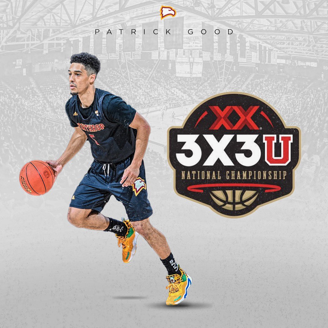 Winthrop_MBB's tweet photo. Be sure and catch @patgood00 today as he competes in @3X3UHoops! 

2:00 PM, 3:40 PM on ESPNU! 

Other games in the tournament can be found on @3X3UHoops Page! 

#ROCKtheHILL https://t.co/b6WdNyTVqA