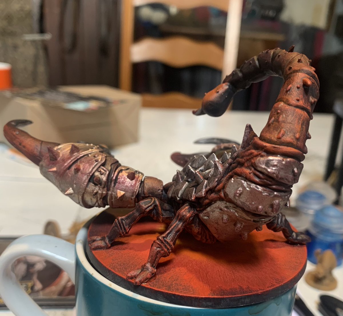 NavajoBirdsong's tweet photo. #MassiveDarkness2 #RoamingMonster #Boss #ScorpionKing #painting https://t.co/fzlW0jiFsh