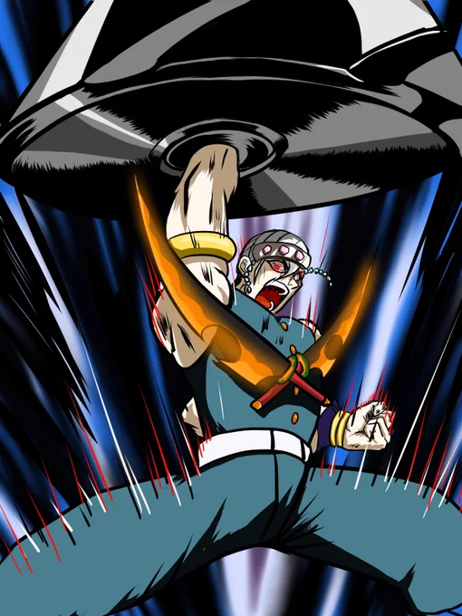 宇髄天元突破「お前もド派手に天を突けェ!!」 #グレンラガン15周年#鬼滅の刃 
