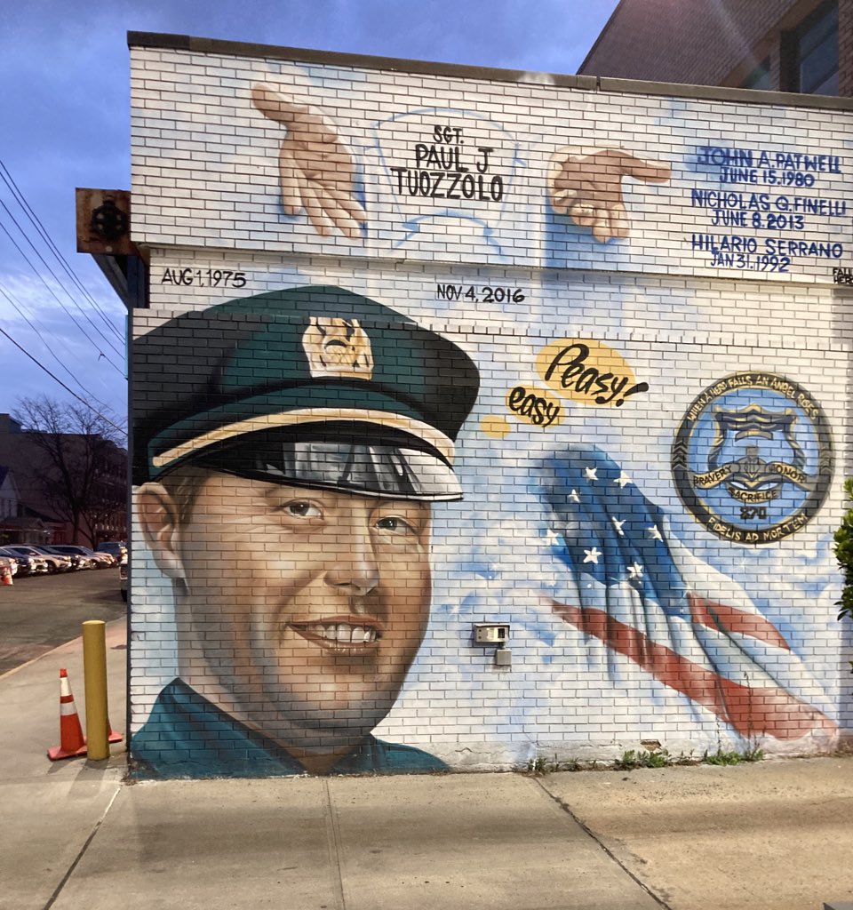 NYPD43Pct's tweet photo. 🙏🏾 Saddened by the sudden passing of beloved community member and artist Alfredo #FXCrew. Rest In Peace knowing your artwork will forever be loved and admired, including your piece for our Sergeant Tuozzolo. https://t.co/XzBteChCjc