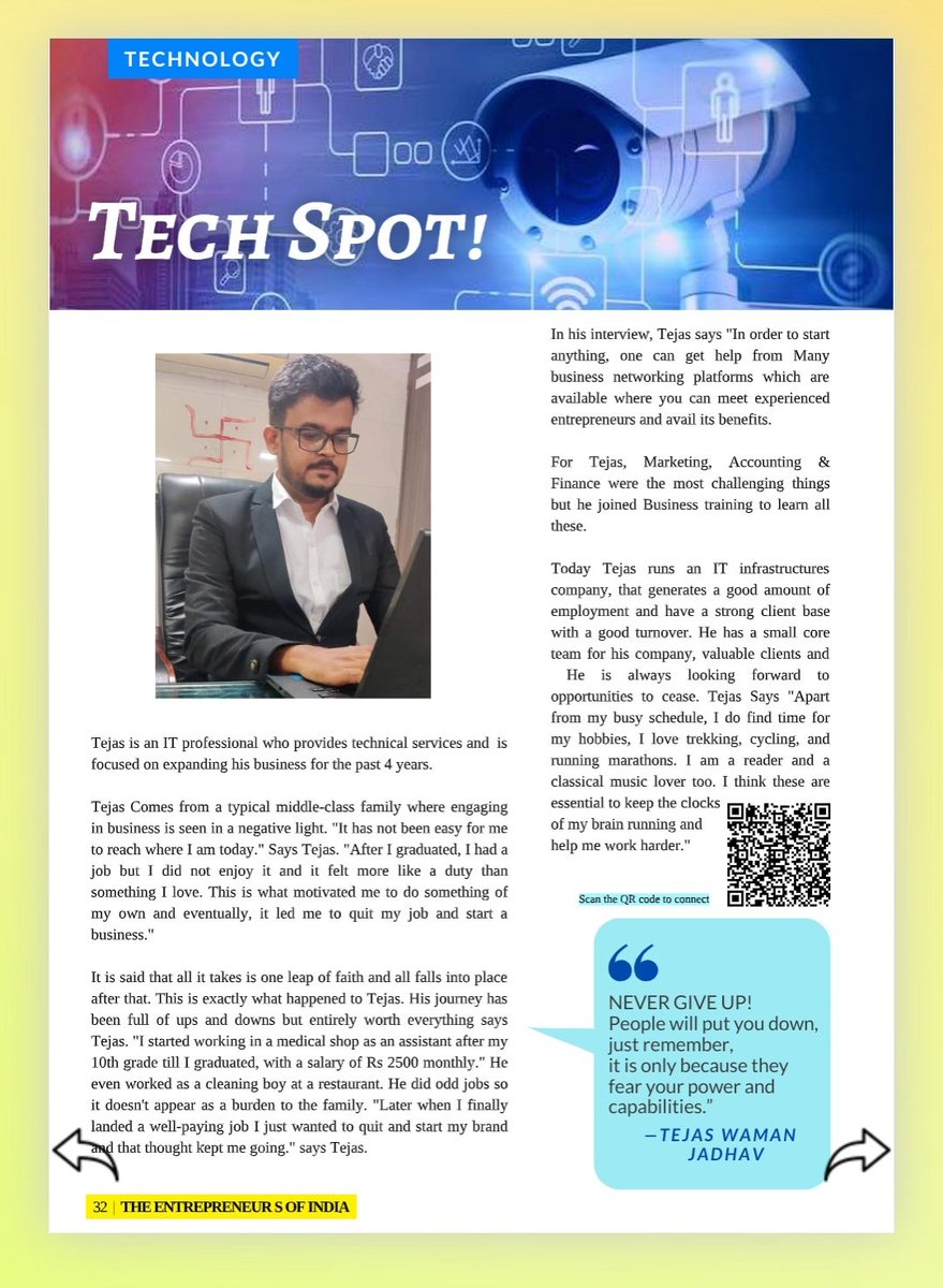 TejasJadhavITec's tweet photo. Click on a link below to read my Interview.
Thank You The Entrepreneurs of India for sharing .

https://t.co/T0yAPc9zaQ https://t.co/P6rWpP8xRK