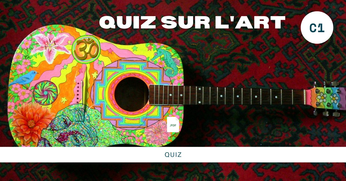 [RESSOURCES FLE]
👋Vous voulez parler d'art 👩‍🍳avec vos apprenants ? Testez notre tout dernier quiz 🧠: directement accessible en ligne 💻et gratuit🥳 ! 
Téléchargez la fiche enseignant et le lien vers le quiz ici :
👉toofrench.com/produit/quiz-s…