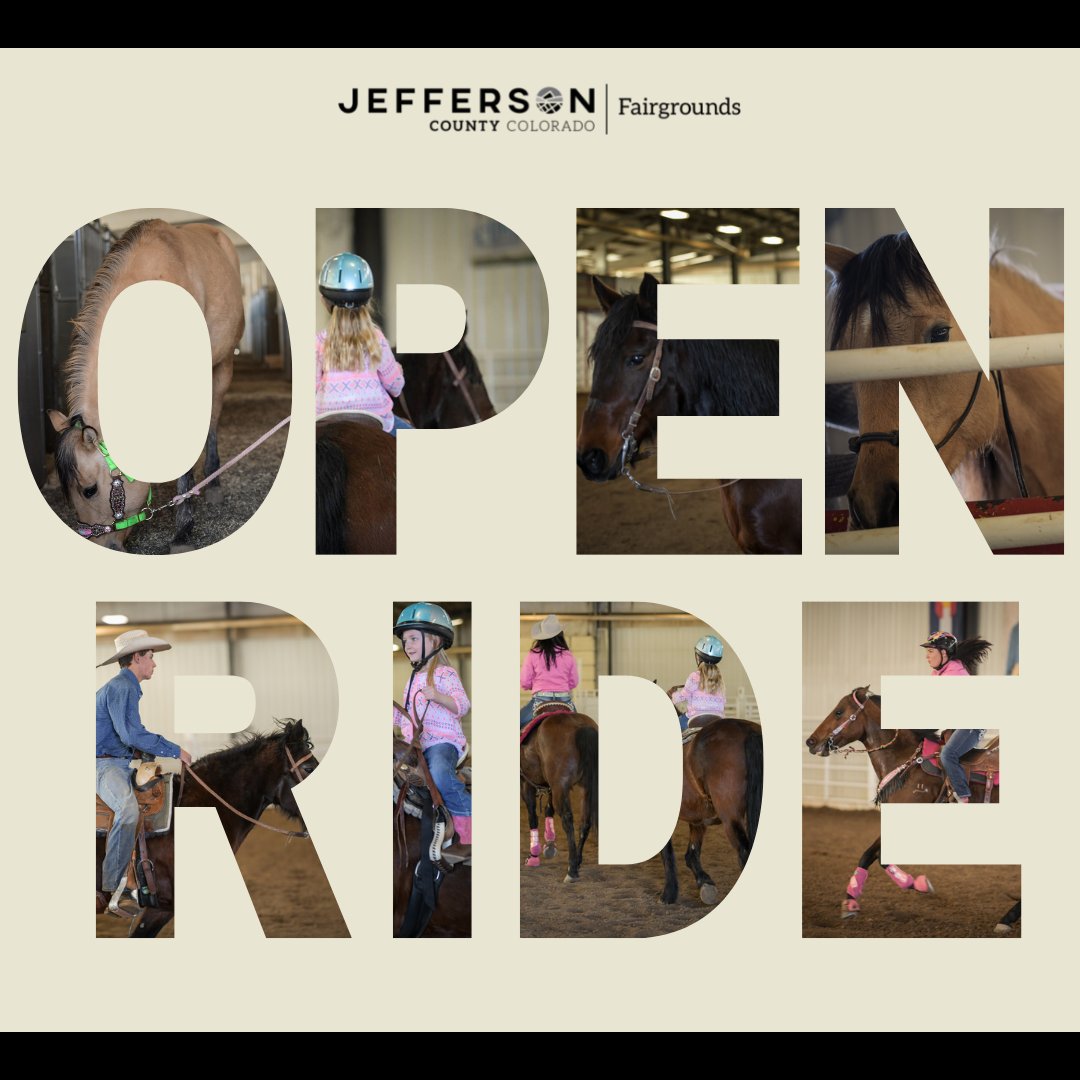 JeffFairgrounds's tweet photo. Indoor open ride times are up for April! Schedule your ride(s) today: https://t.co/zjXdk07tlJ.
#openride #jeffco #equestrian https://t.co/9ACkhvu4c2
