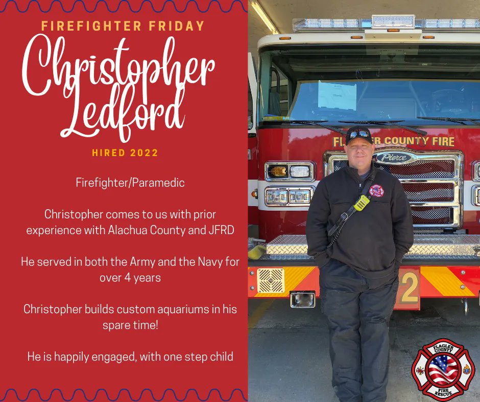 FC_FireRescue's tweet photo. Firefighter Friday! Meet Chris Ledford! #ff #fcfr #firefighterfriday https://t.co/hlrDKS9vYo