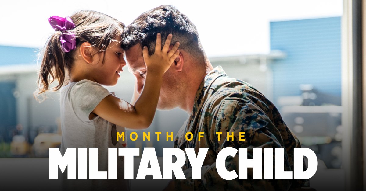 USAA's tweet photo. More than 1.6 million children understand the unique challenges and experiences that come with being part of a military family. Check out the ways our partners @MilitaryChild are celebrating and supporting these resilient young people. #MilKidStrong #MOMC https://t.co/oCiYAne096
