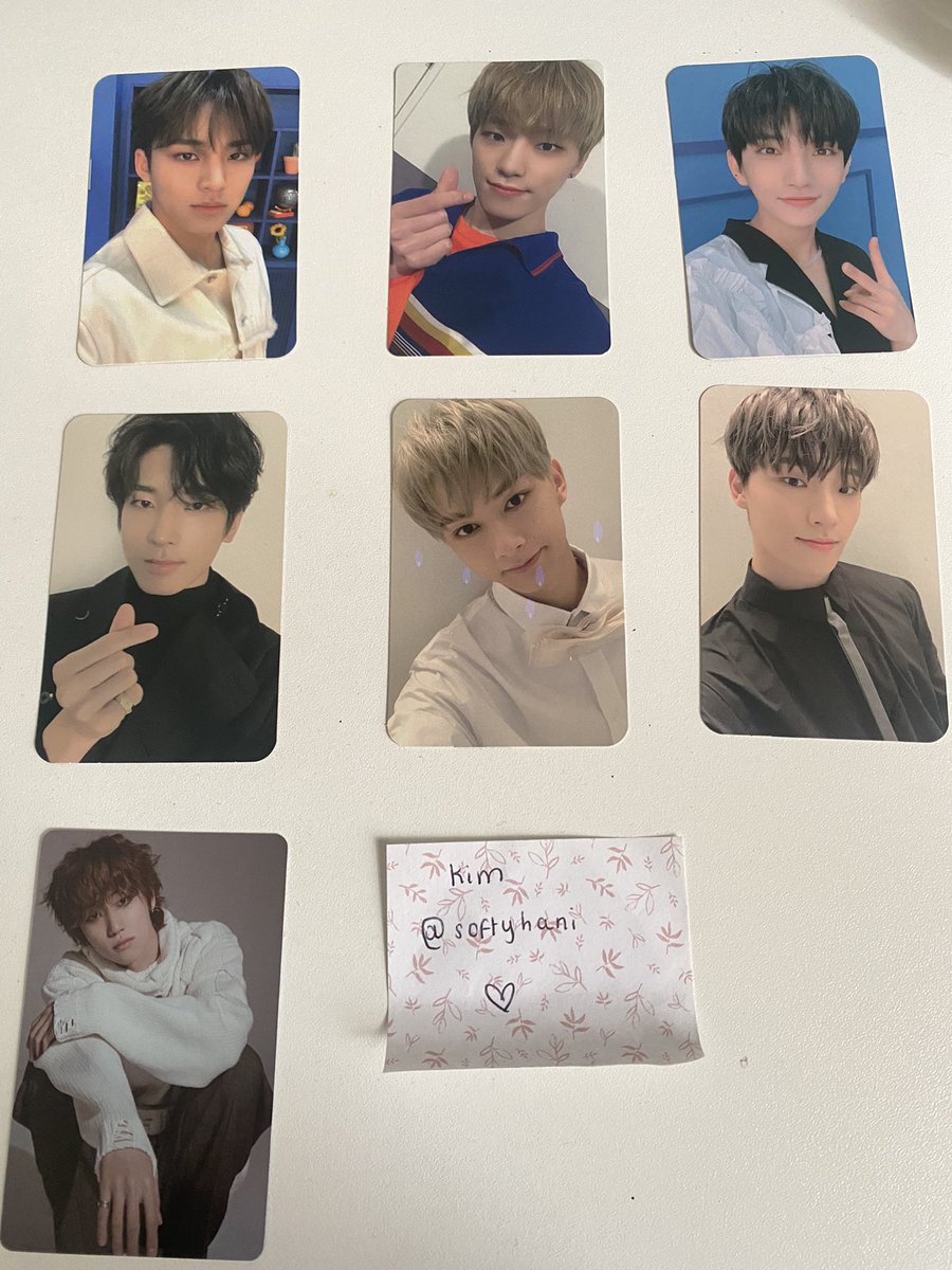 softyhani's tweet photo. seventeen album photocards:
- mingyu ymmd eternal sunshine pc £7
- dino happy ending pc £8
- joshua ymmd sunshine pc £7
- wonwoo before dawn pc £8
- jun dawn pc £7
- dino dawn pc £7
- the8 incomplete pc £4 #wts https://t.co/Nj1lIdqV1U