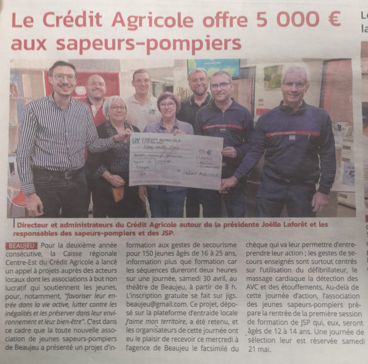 Grande Cause Mutualiste 2021: La Caisse Locale de BEAUJEU est fière de contribuer à la sensibilisation aux gestes de premiers secours pour les 16-25 ans de notre secteur!