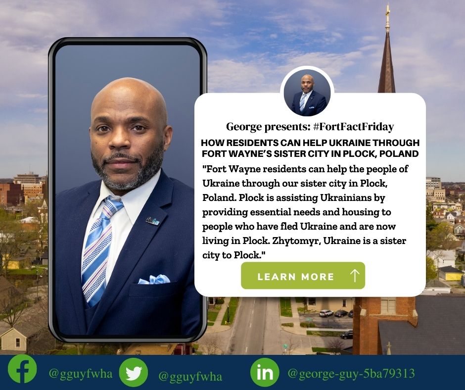 gguyfwha's tweet photo. #FortFactFriday: “Fort Wayne residents can help the people of Ukraine through our sister city in Plock, Poland. By donating through Fort Wayne Sister Cities, those funds will be used to help people of Ukraine through the efforts of Plock.”Click the link: https://t.co/AvMnIuNo0y https://t.co/YMr47EHAXo