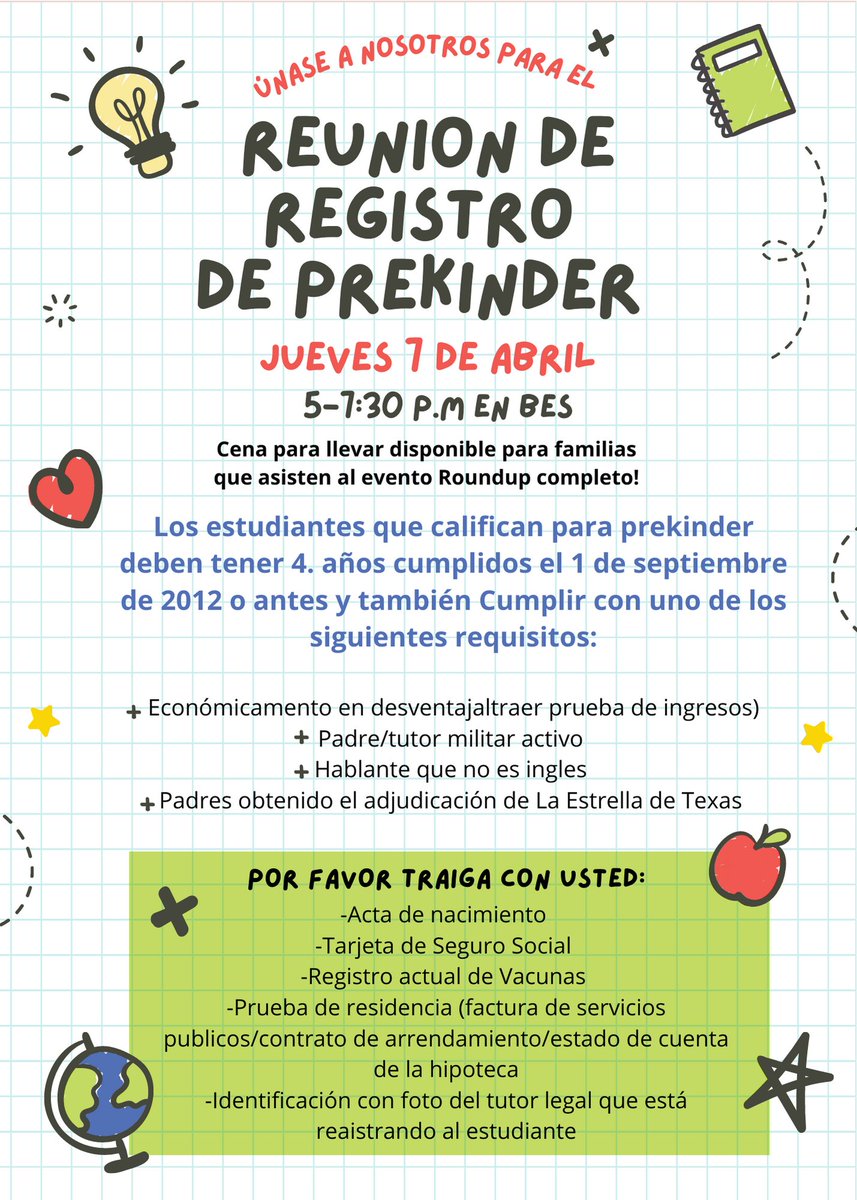 Are you interested in signing your child up for Pre-K next year? Join us at the Pre-K Roundup next Thursday, April 7 from 5-7:30 p.m. at Bridgeport Elementary! This program offers free, state-based Pre-K for qualifying students.