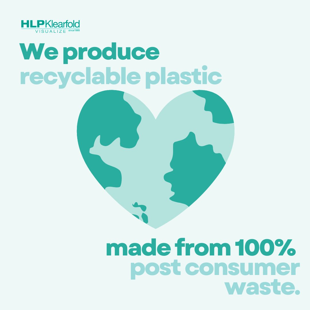 HLP_Klearfold's tweet photo. Here at HLP Klearfold, we offer #recyclable #plastic #packaging options that are made from 100% post-consumer waste. The manufacturing process has a 60% lower carbon footprint than manufacturing virgin plastics! 
https://t.co/dAtVy6imBE https://t.co/VW805TmSwk