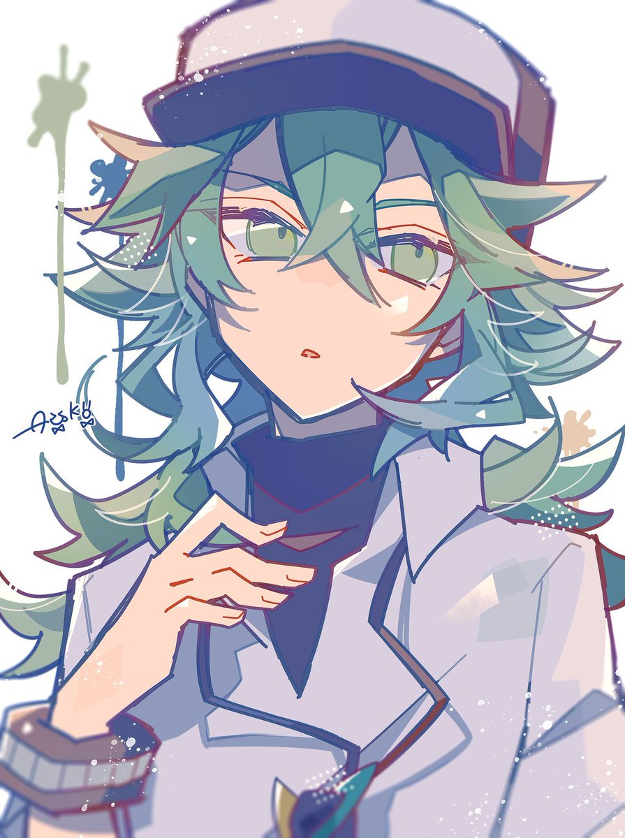 n (pokemon) 1boy green hair solo male focus hat green eyes shirt  illustration images