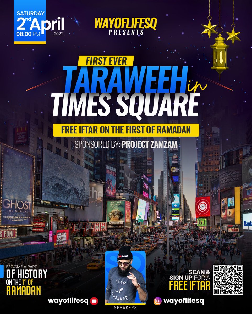 Historic VIRAL Ramadan Taraweeh Prayer happening in Times Square tomorrow at 8pm. 
Come be a part of history!! 
Join over a 1000 Muslims praying in congregation! 
<a href="/TeamCNN/">Team CNN</a> <a href="/ABC7NY/">Eyewitness News</a> should be there !

RETWEET!!!!