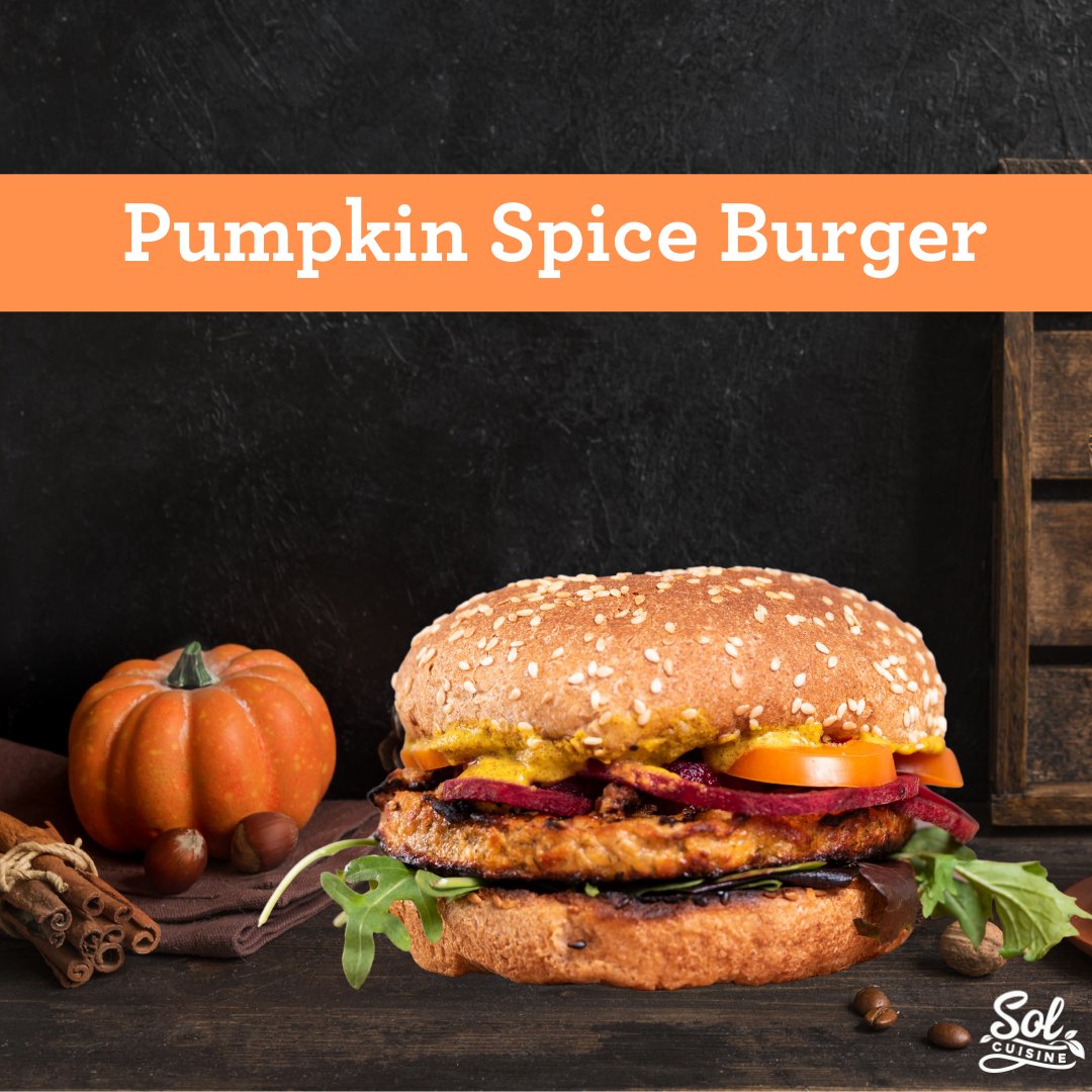 Coming this summer: Our new Pumpkin Spice Burger! Featuring organic pumpkin with notes of cinnamon, nutmeg, ginger, and allspice, there’s no more need to wait for the fall season to enjoy this fave blend! 😋🧡🍔  #plantbasedfoods #veganburger #solcuisine #feedyoursol #bbqseason