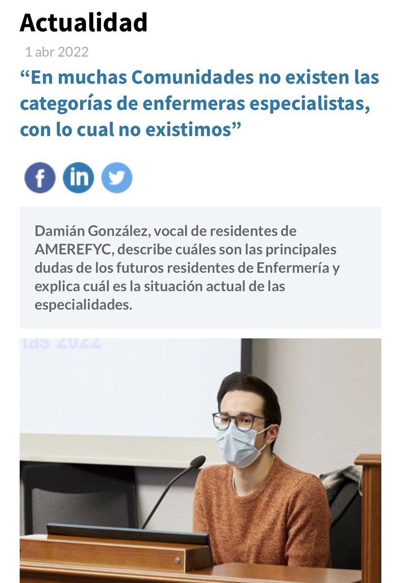 Epinurse_GB's tweet photo. “En muchas Comunidades no existen las categorias de enfermeras especialistas, con lo cual no existimos”  https://t.co/3awfjGBmJh https://t.co/FOv2zVpFCO