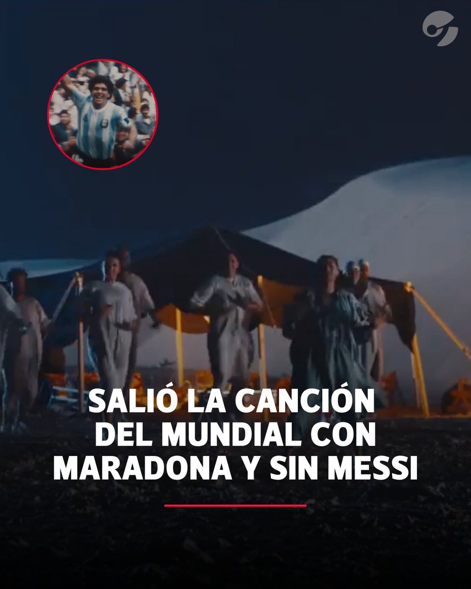 clarincom's tweet photo. El Mundial de Qatar 2022 tiene su primera canción oficial y en el video aparece Diego Maradona y no Lionel Messi. Más: https://t.co/nZ6Id8tCfF https://t.co/U1zhweQF5K