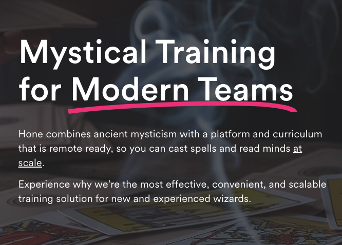 HoneHQ's tweet photo. Every manager wishes they could read their employees' minds... and now they can! Introducing our newest training program, Mystical Training for Modern Teams, coming soon to a computer screen or crystal ball near you.🔮 #readingmindsatscale #seeintothefuture  #aprilfools https://t.co/I6yr3KERuY