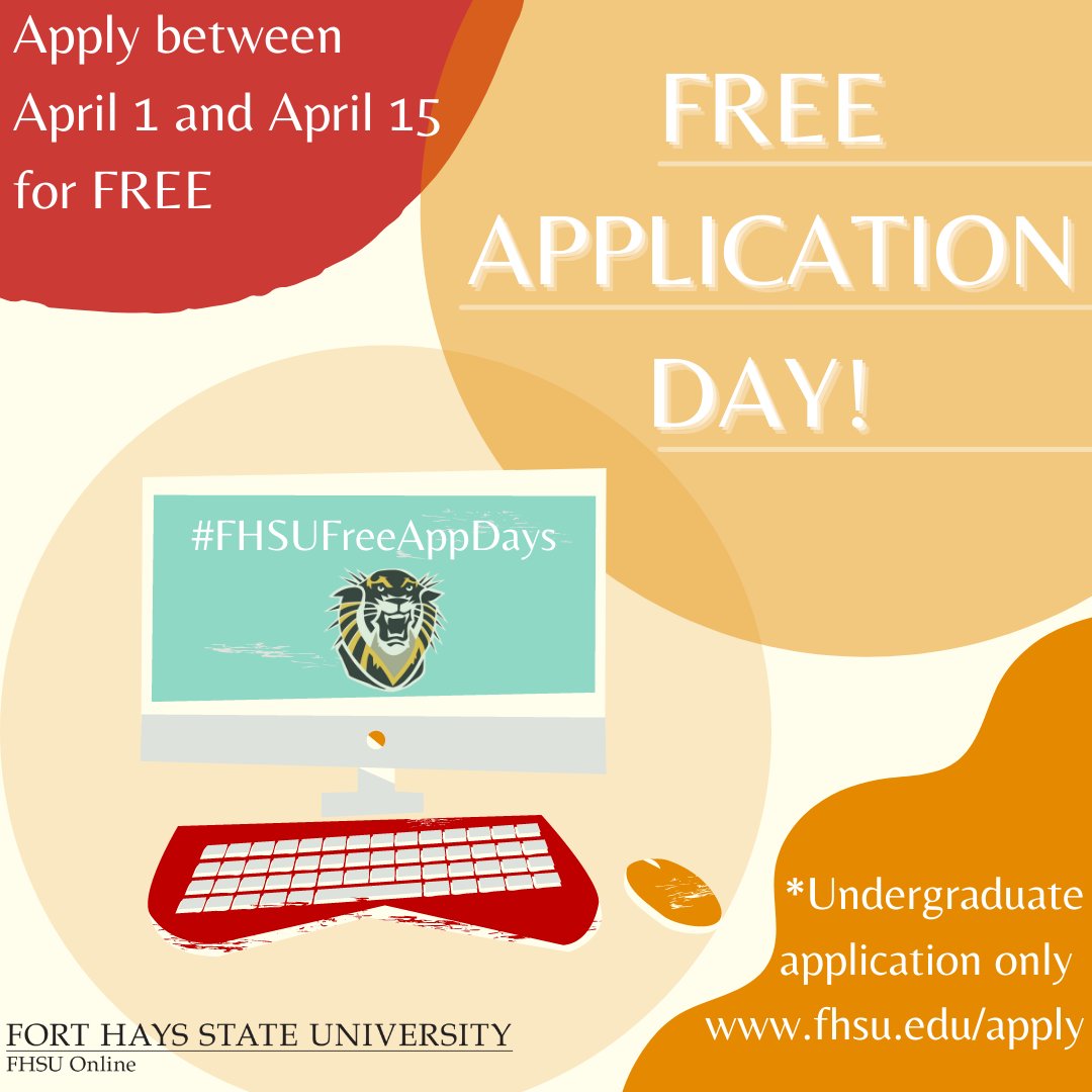 FHSUOnline's tweet photo. Apply today!🐯 https://t.co/VjBr3LV29v
#FHSUFreeAppDays https://t.co/0NmEV1C90j