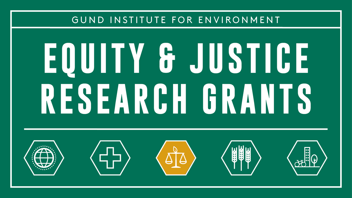 EXCITED TO ANNOUNCE our inaugural grants to catalyze #UVM research on equity, justice &amp; the environment:

➡️Contaminant exposure among indigenous anglers.
➡️Equity-based land access.
➡️Underrepresented student researchers.

Story: go.uvm.edu/m51rt
Partner: <a href="/UVMPattyPrelock/">Patricia A. Prelock</a>