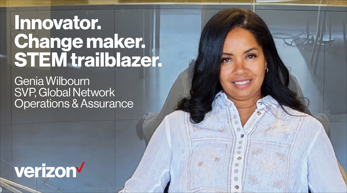 WomenWhoCode's tweet photo. Genia Wilbourn, a 20-year veteran of #VerizonWomenInTech, has been an inspiration for women and girls interested in tech careers—reminding them that “the only boundaries they have are the ones they set for themselves.” Join the @Verizon team today: https://t.co/Uu0gSf6xte https://t.co/rh96WYFF8K