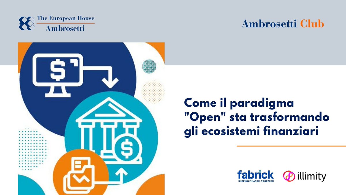 “Come il paradigma Open sta trasformando gli ecosistemi finanziari”: presenteremo tra poco la ricerca in partnership con <a href="/FabrickPlatform/">Fabrick</a> e <a href="/illimitybank/">illimity bank</a> durante i lavori del Workshop “Lo Scenario dell’Economia e della Finanza”. #OpenFinance