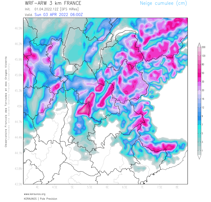 D'ici dimanche matin, couche de #neige importante attendue au pied et sur les massifs avec fréquemment 5/10 voire 15 cm à très basse altitude, jusqu'à plus de 50 cm au-dessus de 1000/1500 m voire 1 m sur Vercors et Chartreuse.
Neige très ventée avec grosses congères à prévoir. 