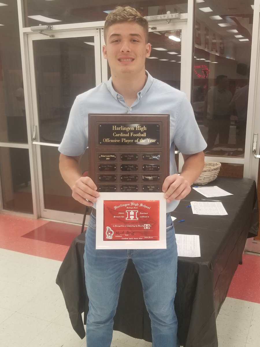 Offensive player of the year for the Harlingen Cardinals. Way to go so