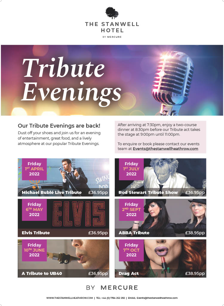 The first of our tribute evenings is tonight🎤

Check out our poster to see the full line up and details🤩

#TributeNight #TributeAct #Staines