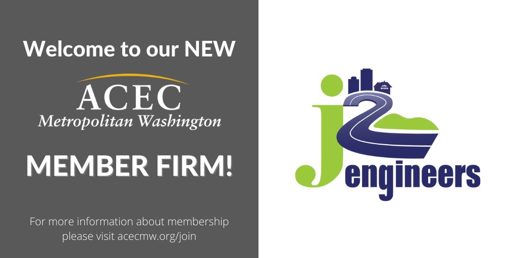 ACEC_MW's tweet photo. Welcome, J2 Engineers, Inc.!
#acecmw #NewMember #EngineeringFirm https://t.co/up09gjodZL