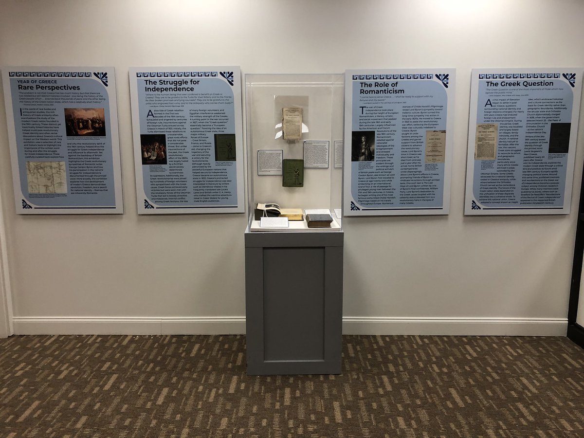 JoyEllenW's tweet photo. I’m sharing photos of a mini #rarebook exhibition that I curated on the intersection of British Romanticism and the Greek War of Independence in the early 19th century. I knew little about this topic before embarking on this exhibit. I learned a lot! https://t.co/KleB9WjtCj