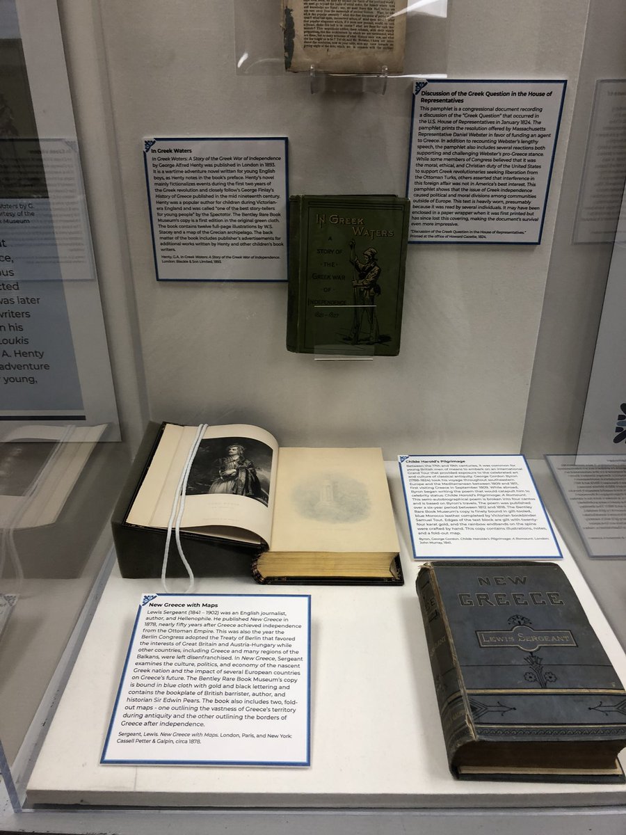 JoyEllenW's tweet photo. I’m sharing photos of a mini #rarebook exhibition that I curated on the intersection of British Romanticism and the Greek War of Independence in the early 19th century. I knew little about this topic before embarking on this exhibit. I learned a lot! https://t.co/KleB9WjtCj