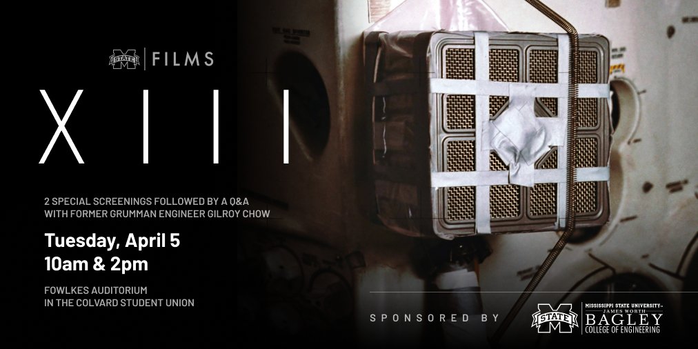 MSUEngineering's tweet photo. XIII
Tuesday, April 5, 2022
10:00 AM and 2:00 PM
Fowlkes Auditorium, Colvard Student Union
 
You are invited to join us for an advanced screening of the documentary "XIII" followed by a Q&amp;A session with one of the MSU alumni featured. There will be two screenings. https://t.co/1g2AoYQfUq