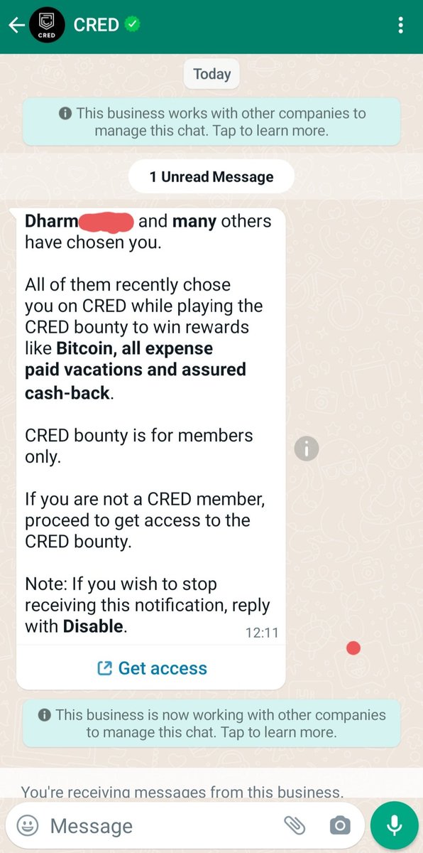 Sigh. Spam from harvested contact social graph. <a href="/CRED_club/">CRED</a>