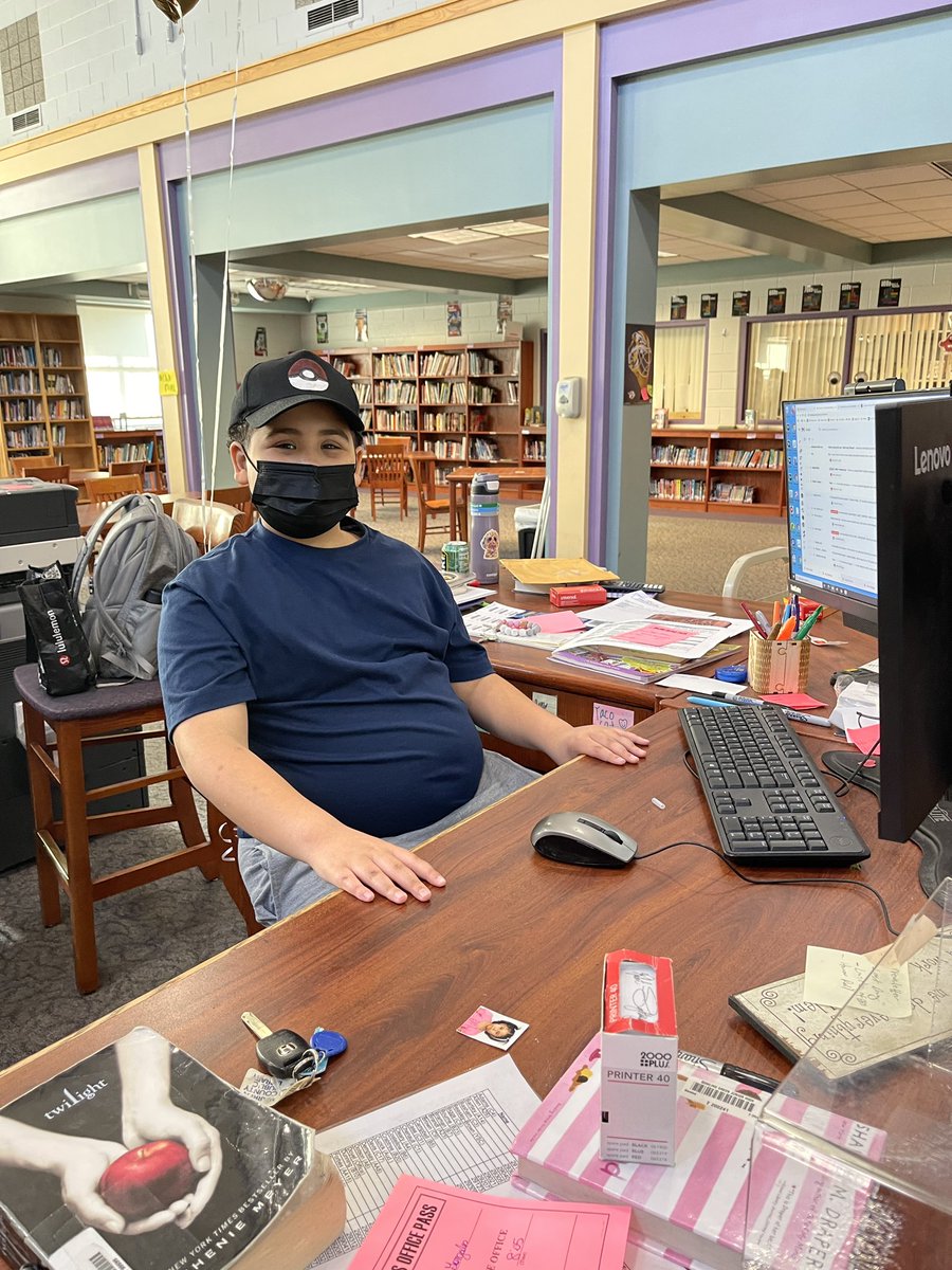 You never know who will behind the desk to check out books!
