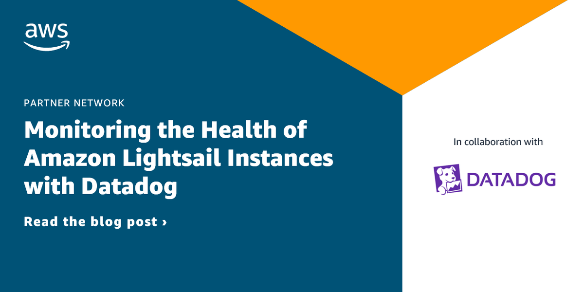 AWS_Partners's tweet photo. Monitoring the health of Amazon Lightsail instances with @datadoghq: https://t.co/PWdQh0WQ7Y https://t.co/oQAQpM2oUW