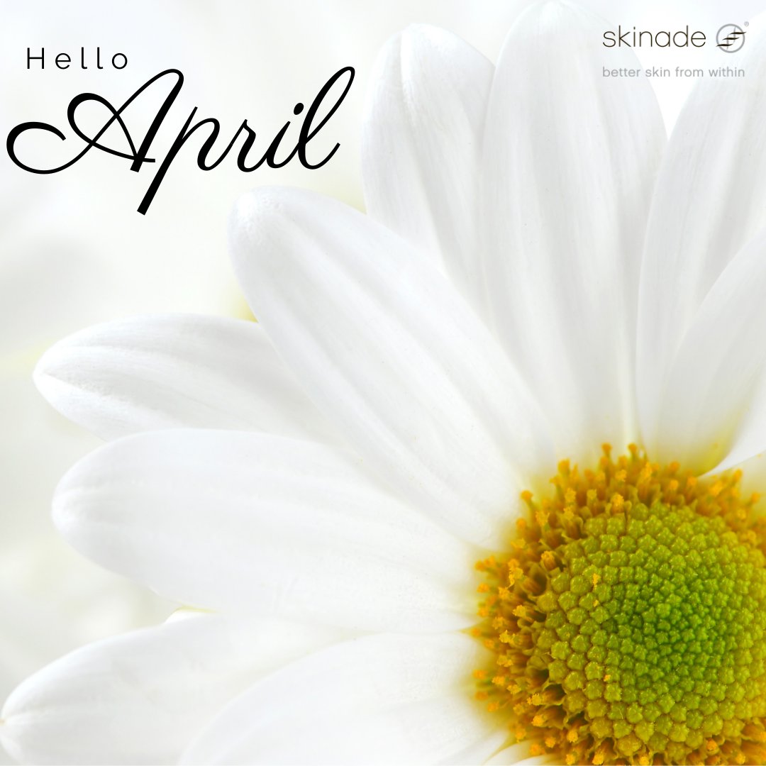Skinade's tweet photo. Hello April! We hope this month brings you joy and happiness🌸#skinade #betterskinfromwithin #skinrejuvenation #skinhealth #skinquality #protectskindaily #collagen #collagenproduction #collagenmatrix #aesthetics https://t.co/kXUs2e3oW5