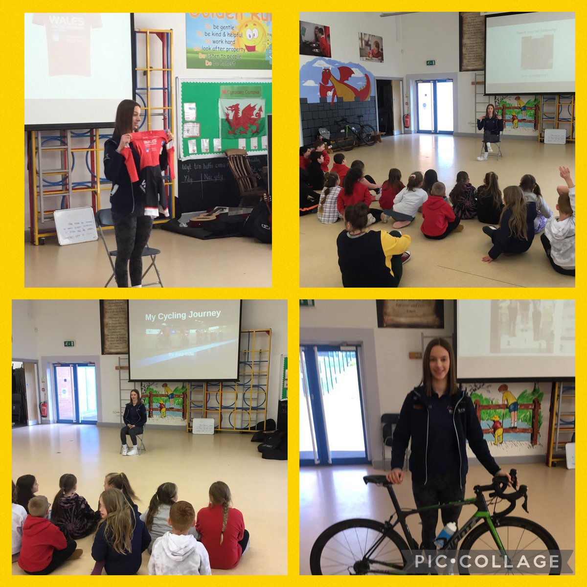 YsgolBrynTeg1's tweet photo. Thank you to Amy Cole from @WelshCycling who shared with pupils in Dosbarth Awyr her achievements, goals and journey to become a professional cyclist 🚴‍♀️ We wish you all the best for the future! @ysgoliachsirgar #YBTH&amp;W #YBTECO https://t.co/6kO1NT2qgx