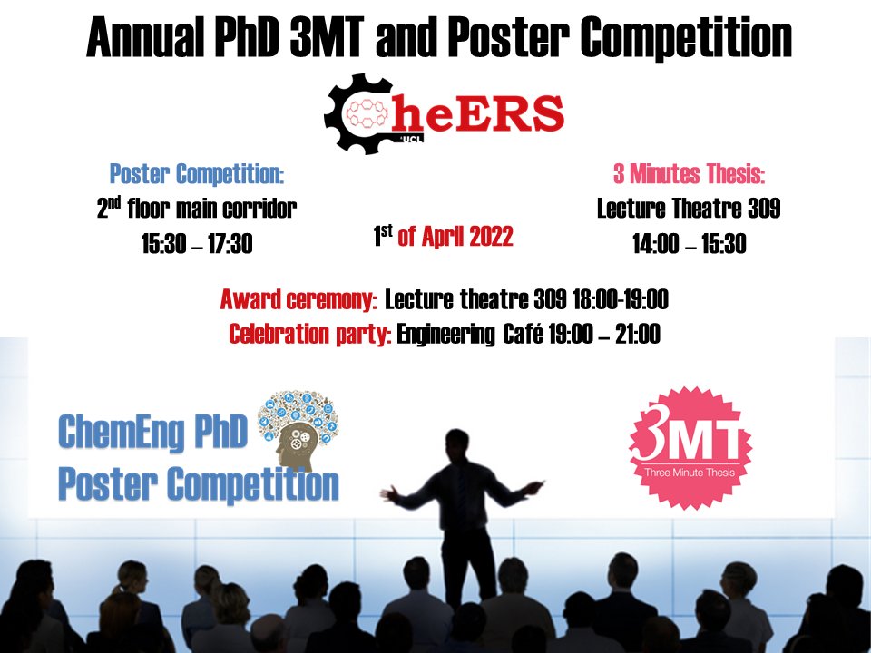 Cheers_UCL's tweet photo. Join us this afternoon for the 3MT and poster competitions on the 3rd and 2nd floor of the Roberts' building 🎙️🏆😉 https://t.co/5uDqNrWAvH