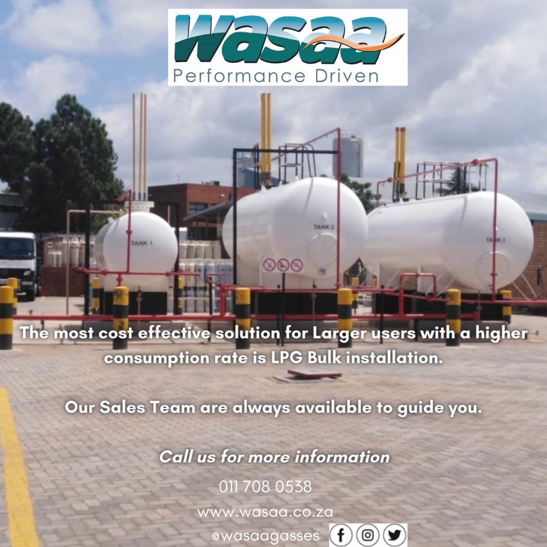 WasaaGas's tweet photo. Call our Sales Team to guide you regarding LP Gas Bulk installations!
#Wasaagasses #LPGasBulk #energysolutions https://t.co/sQBdJuolW4
