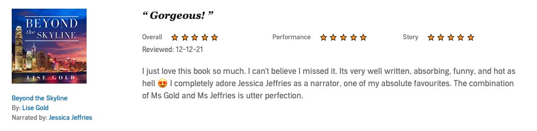 JJeffriesVoice's tweet photo. In anticipation of the next audiobook release from @lisegoldauthor ... #Teaser 
Here is a lovely review from the first book of hers that I narrated. Thanks, Lise, it's always a pleasure! https://t.co/fNlTvdz8oz